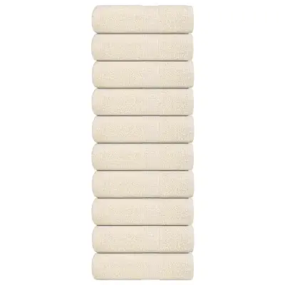 vidaXL Brisače 10 kos krem 30x50 cm 360 gsm 100% bombaž