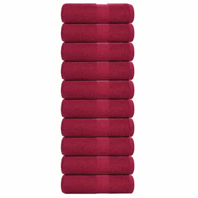 vidaXL Brisače 10 kos bordo 30x30 cm 360 g/m² 100% bombaž