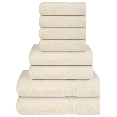 vidaXL Komplet brisač 8-delni krem 360 gsm 100% bombaž
