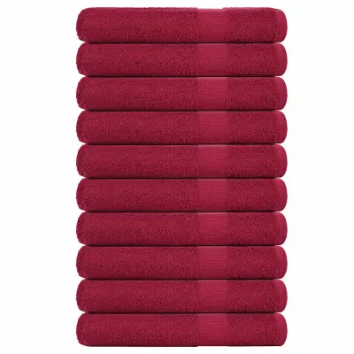 vidaXL Brisače za savno 10 kos bordo 80x200 cm 360 g/m² 100% bombaž