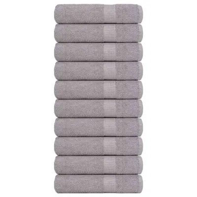 vidaXL Brisače za tuširanje 10 kos siva 70x140 cm 360 g/m² 100% bombaž