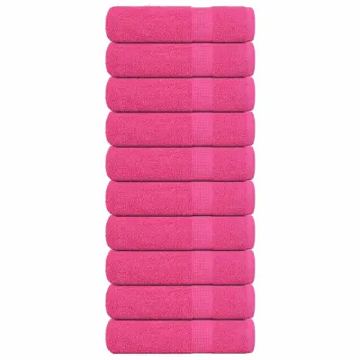 vidaXL Brisače za roke 10 kos roza 50x100 cm 360 gsm 100% bombaž