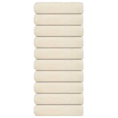 vidaXL Brisače za roke 10 kos krem 50x100 cm 360 gsm 100% bombaž