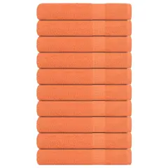 vidaXL Brisače za savno 10 kos oranžna 80x200 cm 360 g/m² 100% bombaž