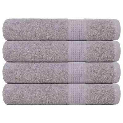vidaXL Brisače 4 kos siva 100x200 cm 360 g/m² 100% bombaž