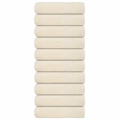 vidaXL Kopalne brisače 10 kos krem 100x150 cm 360 gsm 100% bombaž