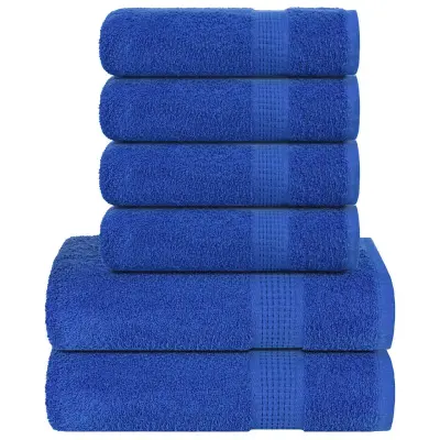 vidaXL Komplet brisač 6-delni modra 360 gsm 100% bombaž