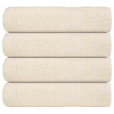 vidaXL Brisače za tuširanje 4 kos krem 70x140 cm 360 gsm 100% bombaž