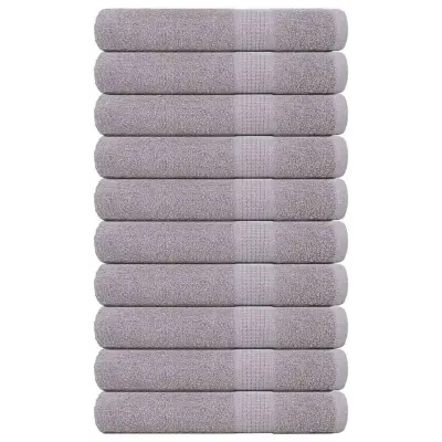 vidaXL Brisače za savno 10 kos siva 80x200 cm 360 g/m² 100% bombaž