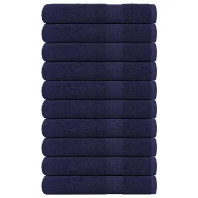 vidaXL Brisače za savno 10 kos modra 80x200 cm 360 g/m² 100% bombaž