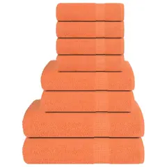 vidaXL Komplet brisač 8-delni oranžna 360 gsm 100% bombaž