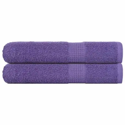 vidaXL Brisače 2 kos vijolična 100x200 cm 360 g/m² 100% bombaž