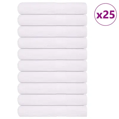 vidaXL Brisače 25 kos bela 100x200 cm 360 g/m² 100% bombaž