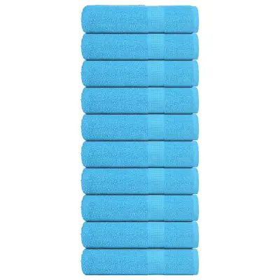 vidaXL Brisače za tuširanje 10 kos turkizna 70x140 cm 360 gsm bombaž