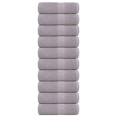vidaXL Brisače 10 kos siva 30x30 cm 360 g/m² 100% bombaž