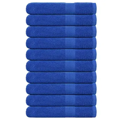 vidaXL Brisače 10 kos modra 100x200 cm 360 g/m² 100% bombaž