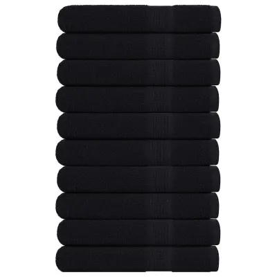vidaXL Brisače 10 kos črna 100x200 cm 360 g/m² 100% bombaž
