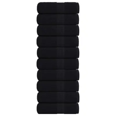 vidaXL Brisače 10 kos črna 30x30 cm 360 g/m² 100% bombaž