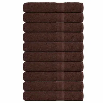 vidaXL Brisače 10 kos rjava 100x200 cm 360 g/m² 100% bombaž