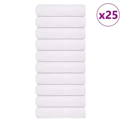 vidaXL Brisače za tuširanje 25 kos bela 70x140 cm 360 g/m² 100% bombaž