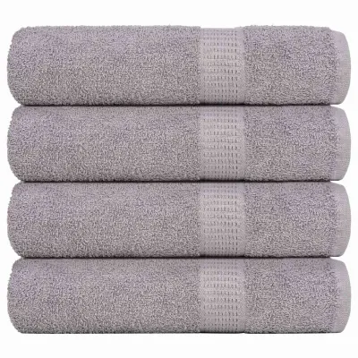 vidaXL Kopalne brisače 4 kos siva 100x150 cm 360 g/m² 100% bombaž