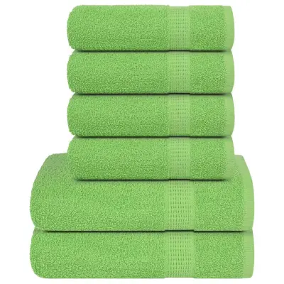 vidaXL Komplet brisač 6-delni zelena 360 gsm 100% bombaž