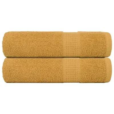 vidaXL Kopalne brisače 2 kos zlata 100x150 cm 360 g/m² 100% bombaž