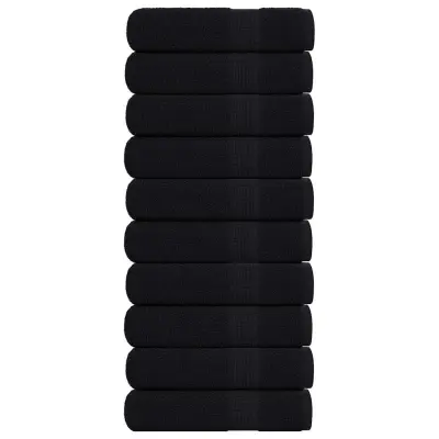 vidaXL Brisače za roke 10 kos črna 50x100 cm 360 g/m² 100% bombaž