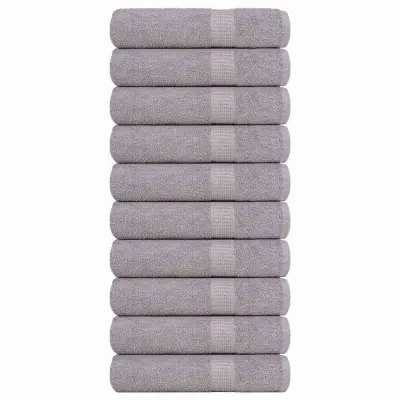vidaXL Kopalne brisače 10 kos siva 100x150 cm 360 g/m² 100% bombaž