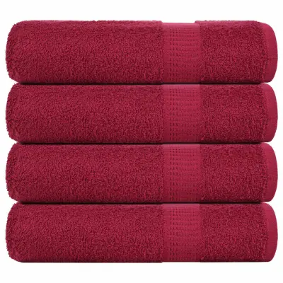 vidaXL Brisače za tuširanje 4 kos bordo 70x140 cm 360 g/m² 100% bombaž