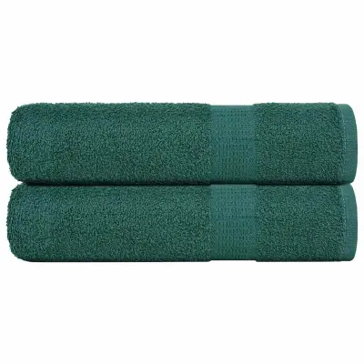 vidaXL Kopalne brisače 2 kos zelena 100x150 cm 360 g/m² 100% bombaž