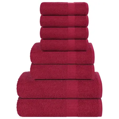 vidaXL Komplet brisač 8-delni bordo 360 gsm 100% bombaž
