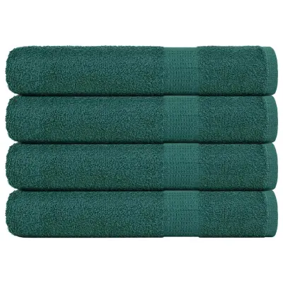 vidaXL Brisače 4 kos zelena 100x200 cm 360 g/m² 100% bombaž