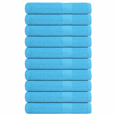 vidaXL Brisače 10 kos turkizna 100x200 cm 360 gsm 100% bombaž