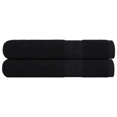 vidaXL Brisače 2 kos črna 100x200 cm 360 g/m² 100% bombaž