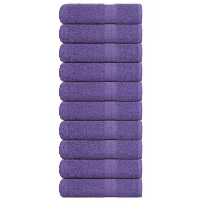 vidaXL Brisače za roke 10 kos vijolična 50x100 cm 360 g/m² 100% bombaž