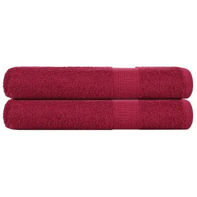 vidaXL Brisače 2 kos bordo 100x200 cm 360 g/m² 100% bombaž