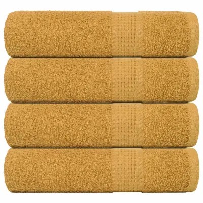 vidaXL Kopalne brisače 4 kos zlata 100x150 cm 360 g/m² 100% bombaž