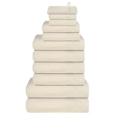 vidaXL Komplet brisač 12-delni krem 360 gsm 100% bombaž