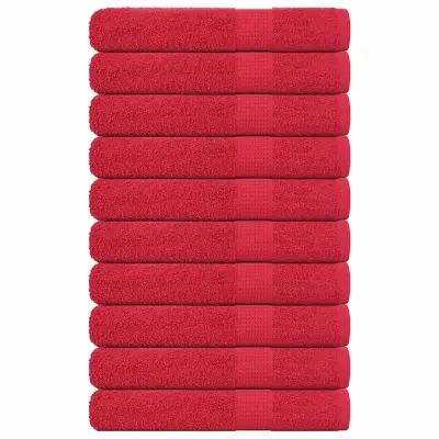 vidaXL Brisače za savno 10 kos rdeča 80x200 cm 360 g/m² 100% bombaž