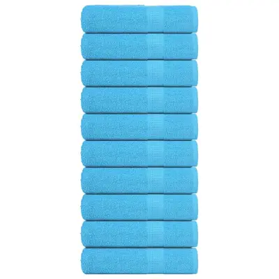 vidaXL Brisače za roke 10 kos turkizna 50x100 cm 360 gsm 100% bombaž