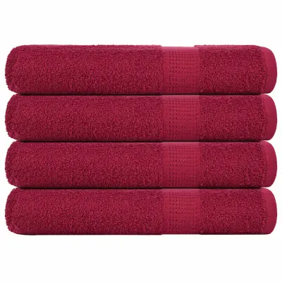 vidaXL Brisače za savno 4 kos bordo 80x200 cm 360 g/m² 100% bombaž