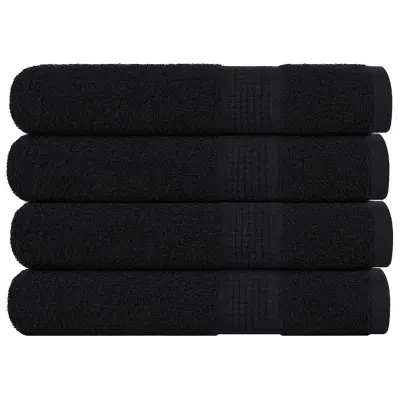vidaXL Brisače za savno 4 kos črna 80x200 cm 360 g/m² 100% bombaž
