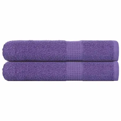 vidaXL Brisače za savno 2 kos vijolična 80x200 cm 360 g/m² 100% bombaž