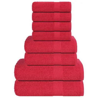 vidaXL Komplet brisač 8-delni rdeča 360 gsm 100% bombaž