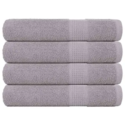 vidaXL Brisače za savno 4 kos siva 80x200 cm 360 g/m² 100% bombaž