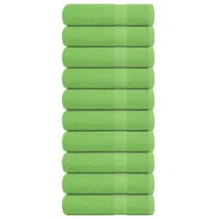 vidaXL Kopalne brisače 10 kos zelena 100x150 cm 360 gsm 100% bombaž