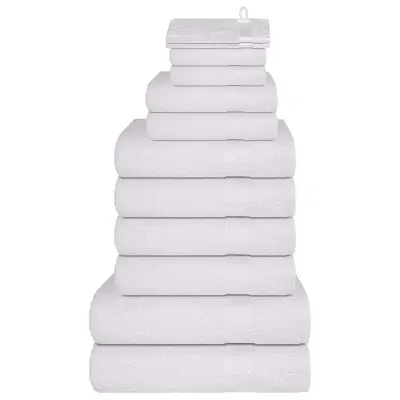 vidaXL Komplet brisač 12-delni bela 360 gsm 100% bombaž