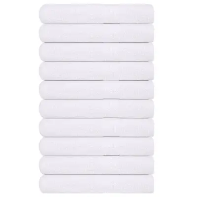 vidaXL Brisače 10 kos bela 100x200 cm 360 g/m² 100% bombaž