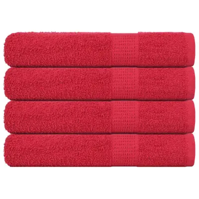 vidaXL Brisače za savno 4 kos rdeča 80x200 cm 360 g/m² 100% bombaž